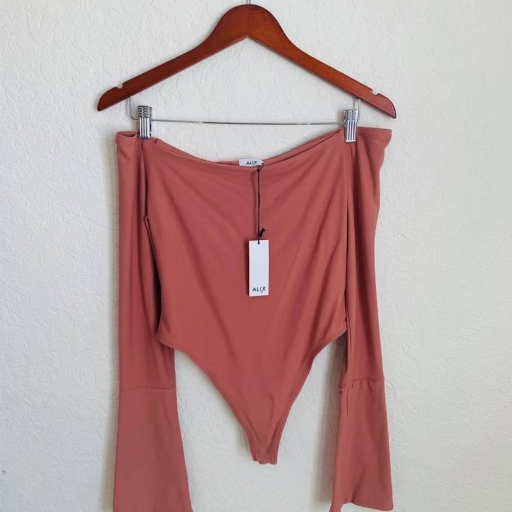 Alix NYC Pink Baxter Off The Shoulder Bodysuit